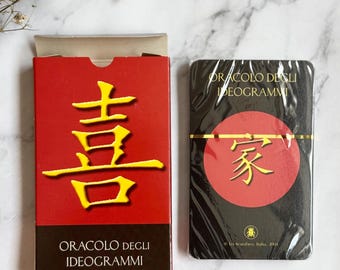Rare Oracolo Degli Ideogrammi, Chinese wisdom oracle deck – NEW SEALED Deck, Lo Scarabeo 2000s Vintage Deck, Chinese Symbols