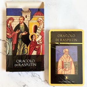 Rara baraja Oráculo de Rasputín, NUEVA y SELLADA, baraja vintage Lo Scarabeo 2004, cartas de Rasputín, visión mística del enigma ruso, arte icónico.