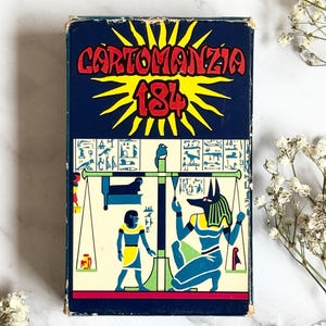 Seltenes 1975 Cartomanzia 184 Tarot Deck von Modiano, Italienische Originalausgabe mit Broschüre, Vintage 50 Jahre alte Weissagungskarten, SIBILLE
