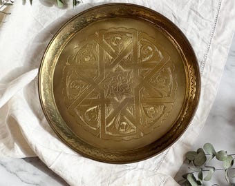 Vintage Brass Tray , Antique Tray , Brass Tray , Serving Tray