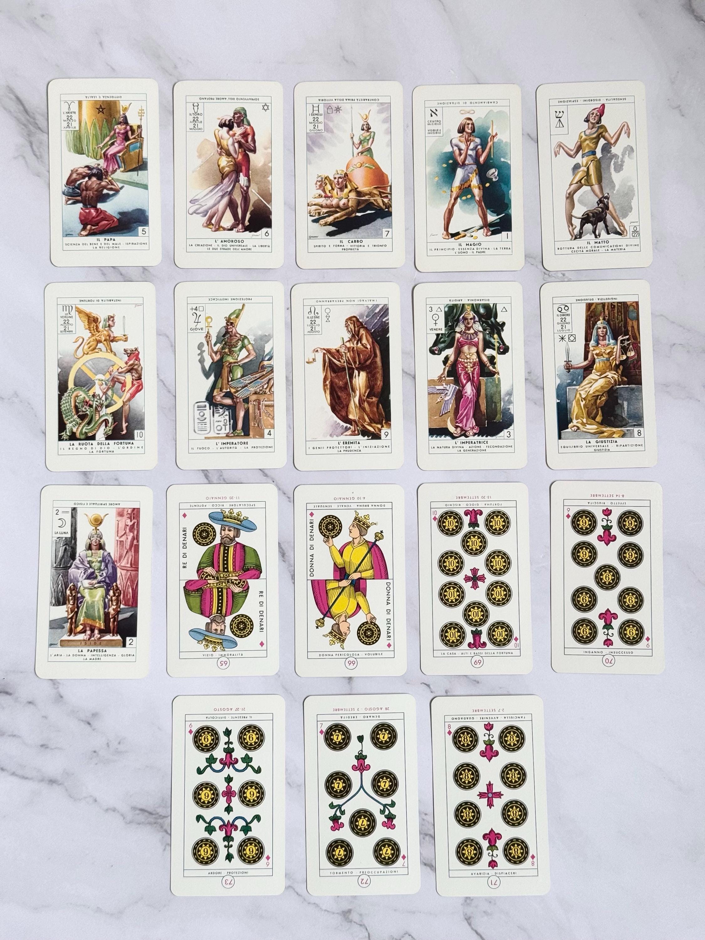 Rare 1975 Cartomanzia 184 Tarot Deck by Modiano, Original Italian