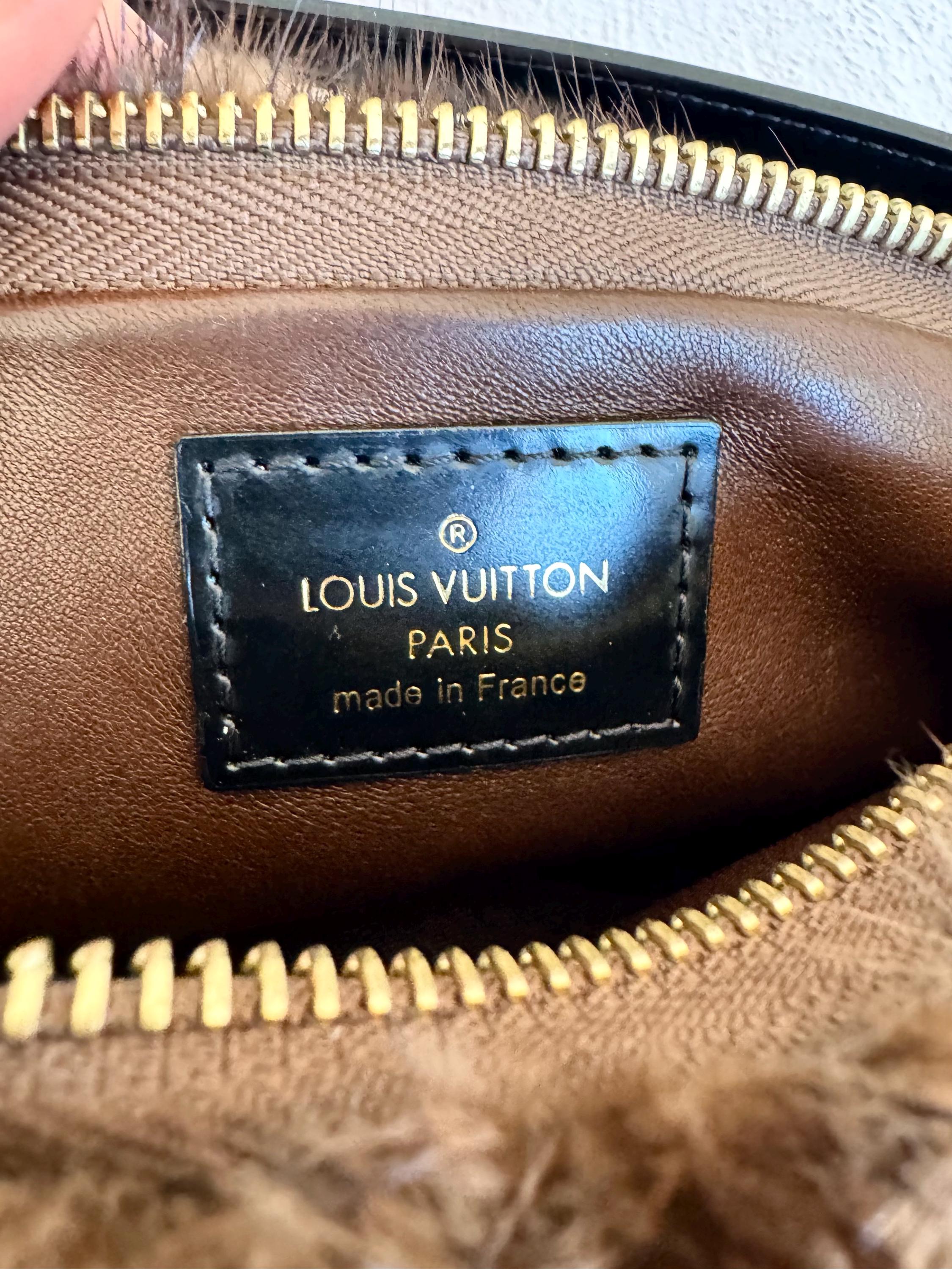 Extremely Rare Louis Vuitton Mink Fur Pochette, Monogram Milla