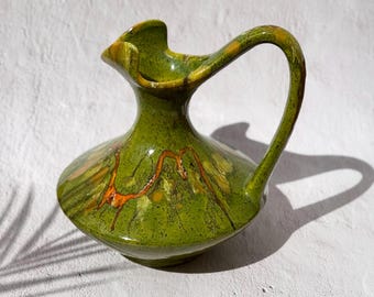 Große Bertoncello Ceramiche d'Arte Fat Lava Krugvase, 1960er Jahre italienische Keramik, skulpturale Mid Century Modern Keramik, Vintage MCM Dekor