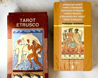 Rare Etruscan Tarot Deck NEW SEALED Deck, Made by Lo Scarabeo in 1990s, Vintage Tarot Printed in Spain, Collector’s Edition, Tarot Gift