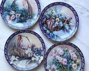 Seltene Limited Edition Lena Liu Sammler Vintage Teller ""Basket Bouquets" Serie - perfekte Geschenkidee."