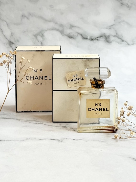 Vintage 1950s Chanel No.5 Perfume Bottle With Original Boxes