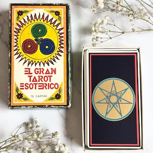 Seltene 1976 El Grand Tarot Esoterico von Fournier (Veröffentlicht in Spanien) Tarot Esoterik von Maritxu de Guler & Luis Peña Longa, Sammlerstück