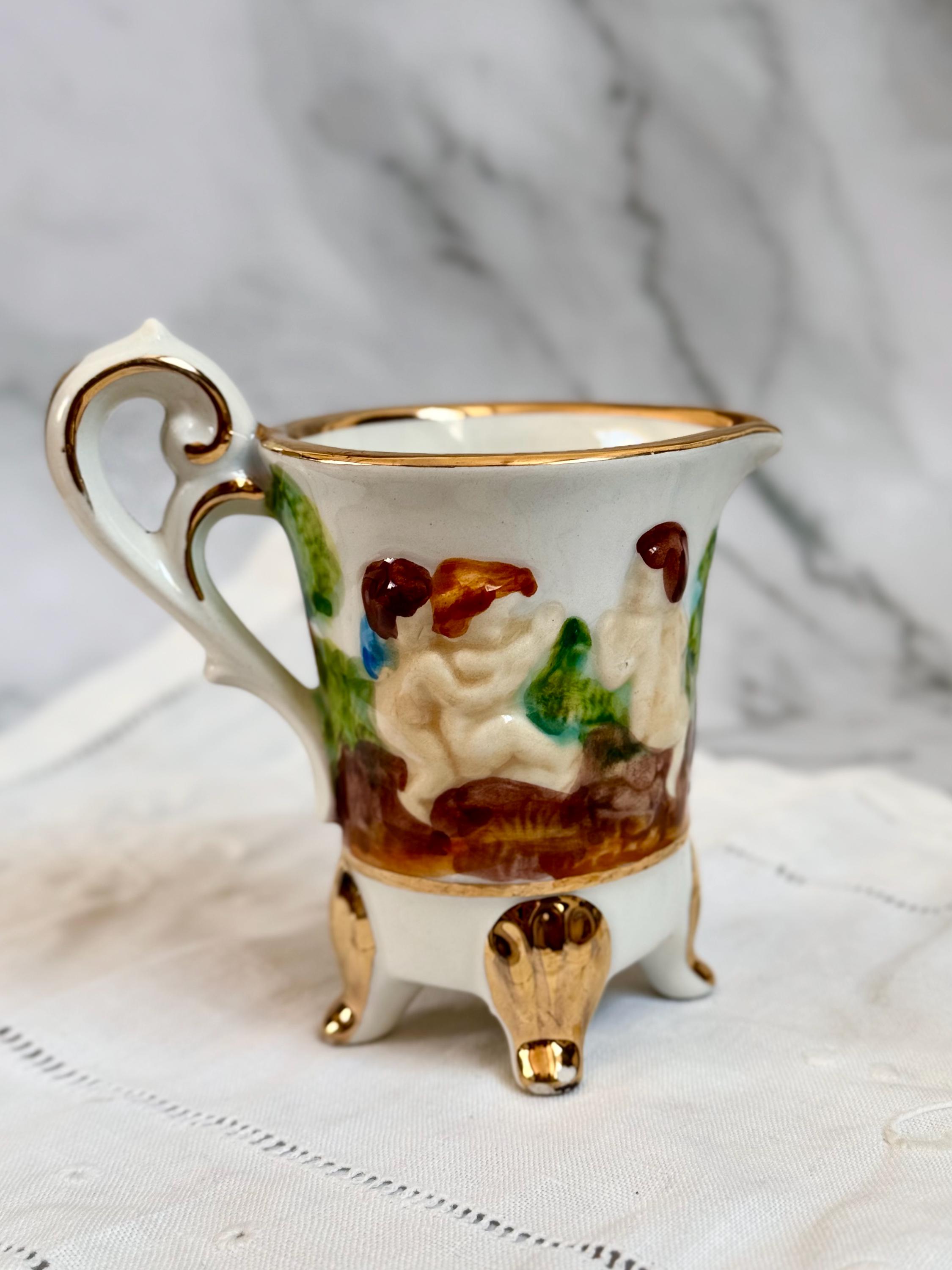 Lote Vintage GV Capodimonte Italy Porcelain Coffee Set With