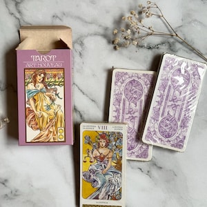 Rare Vintage Tarot Art Nouveau NEW SEALED Deck, Made by Fabbri in 2002, Romantic Bilingual Tarot Cards, Pink Tarot Deck in Box