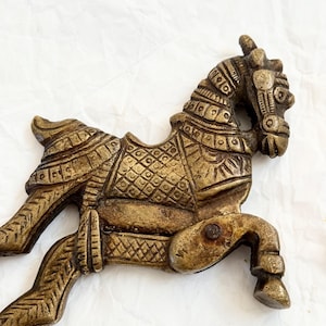 Antique Horse Betel Nut Cutter, Rare Brass Sarota with Jumping Horse, Handcrafted in India, Vintage Supari Tools