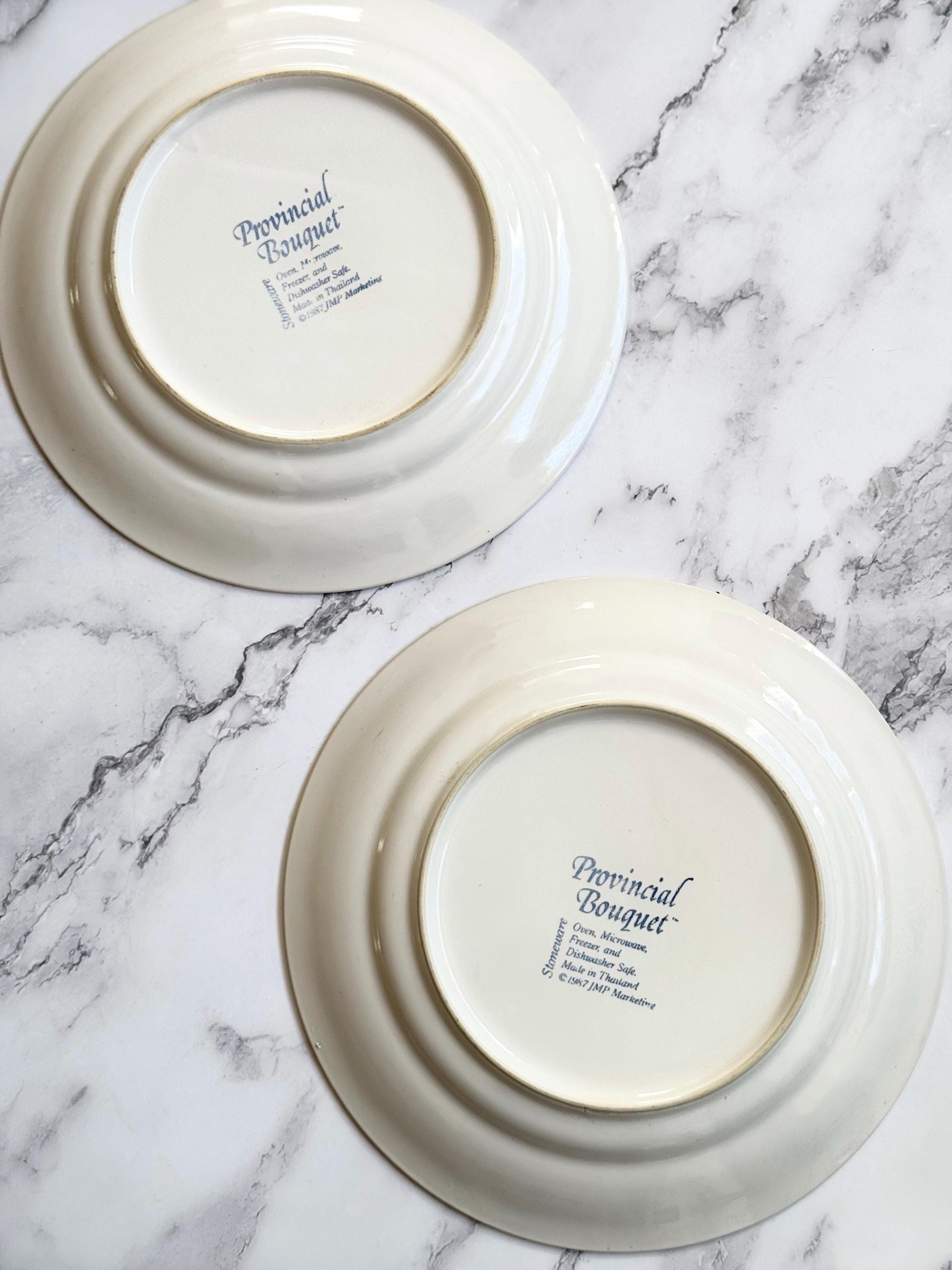 Set of 2 Large Plates Provincial Bouquet, Vintage French Floral