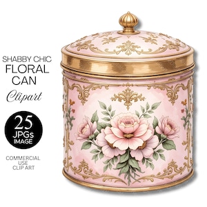 Może przedstawiać: Różowe i złote pudełko z kwiatowym wzorem i złotą pokrywką. Pudełko jest ozdobione kwiatowym wzorem i złotymi akcentami.