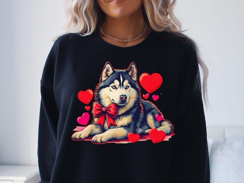 Valentines Day Husky PNG - Husky Dog Lovers PNG Valentine Decor Vday ...