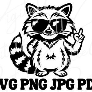 Funny Raccoon Middle Finger Digital Download - SVG Funny Clipart Cricut Project Vector Image Cutting Files Cameo Engraving PNG Design Laser