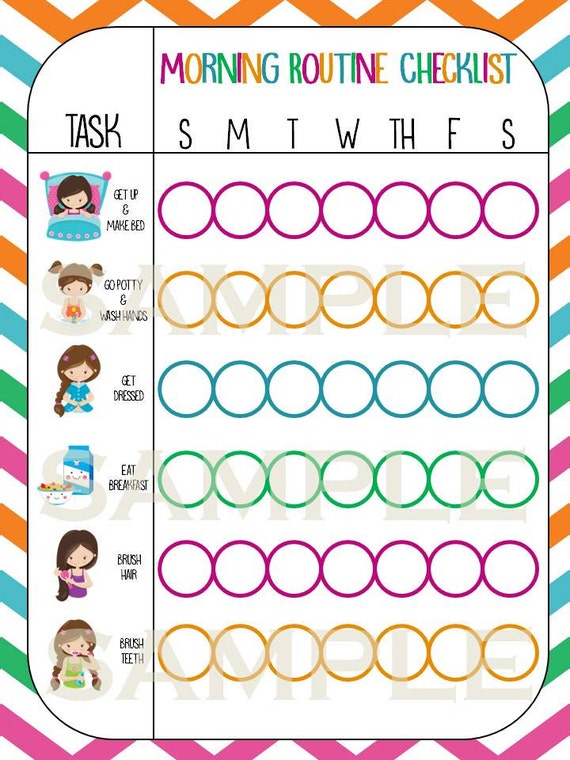 Customizable Morning Routine Chart