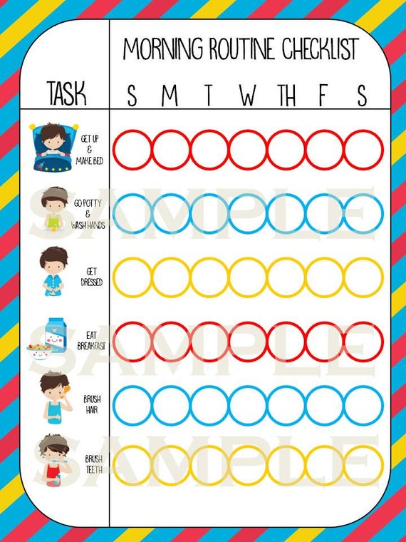 Customizable Morning Routine Chart