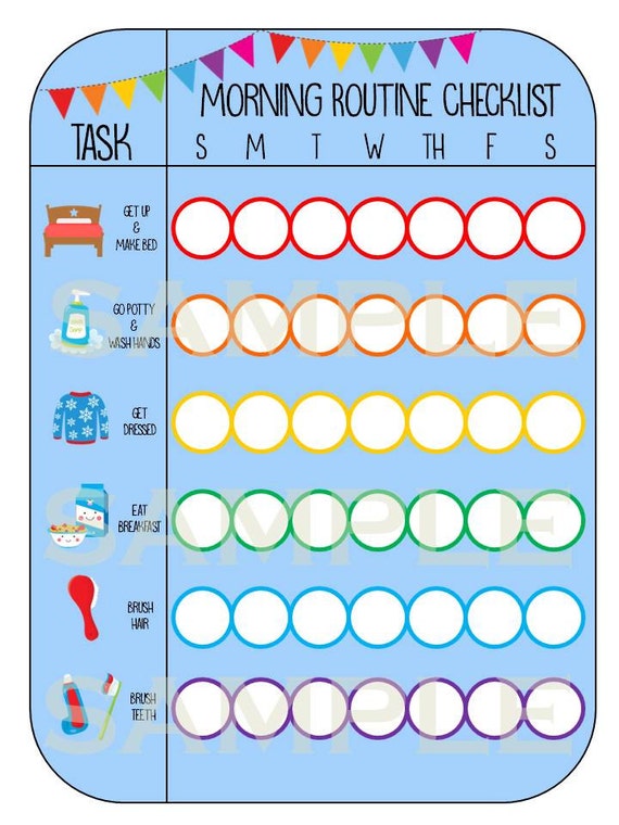 Customizable Morning Routine Chart