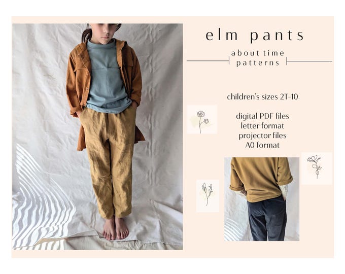 Kids Modern Sewing Pattern Gender Neutral Kids Pants Pattern