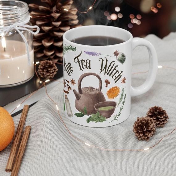The Tea Witch Mug, Witchy Mug, Green Witch Mug, Kitchen Witch Mug, Gift for Tea Lovers, Herbalist Present, Unique Mug, Tea Magic