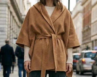 Oversized Hooded Cape Coat Sewing Pattern: Unisex One-Size (PDF Pattern)
