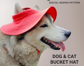Costura de sombrero de pescador para mascotas, tallas XS-XXL, para perros y gatos (patrón en PDF, ¡tamaño humano extra!)