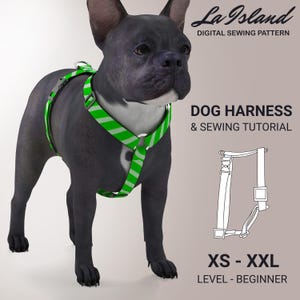 Dog Chest Harness Sewing Pattern PDF | Easy DIY Dog Harness Pattern for Small, Medium, Large Breeds | Pet Harness Template & Instruction