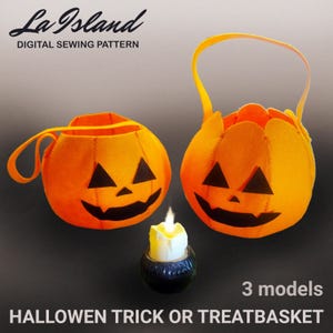 Pumpkin Basket Sewing Pattern: Felt Halloween Trick or Treat Bag (PDF Pattern)