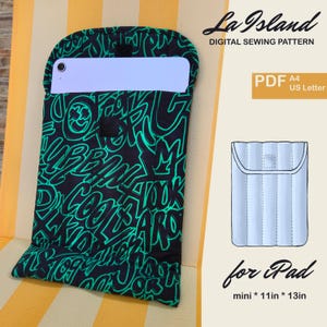 iPad Sleeve Sewing Pattern PDF – Padded Case for iPad Mini, 11&quot;, 13&quot; – Digital Download, Beginner-Friendly Tablet Cover