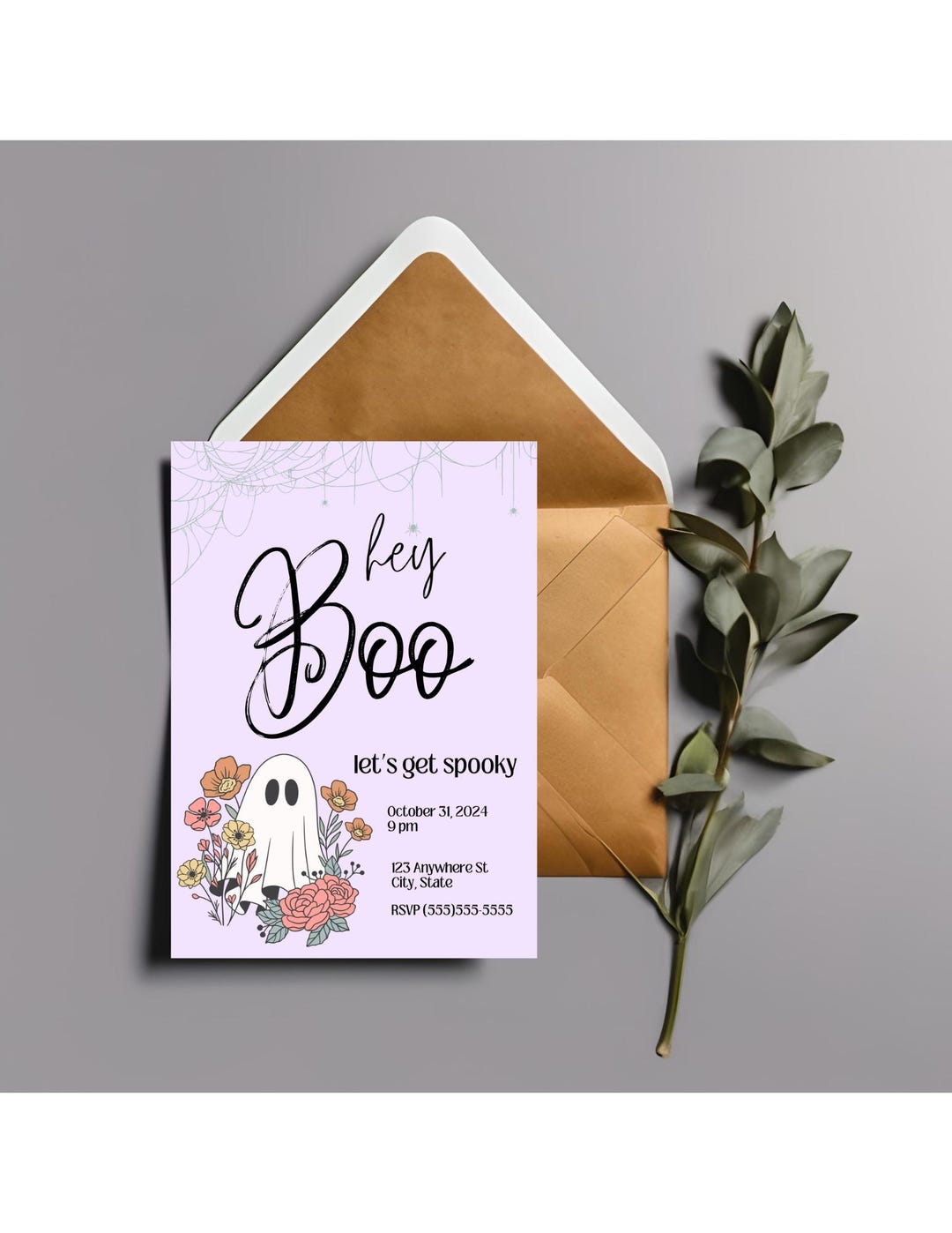 Hey Boo Girls Halloween Party Invitation - Etsy