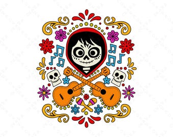 Coco Miguel SVG Cut File - Perfect for Kids Halloween Shirts & Birthday Decor - Vibrant Day of the Dead Skeleton Sublimation PNG