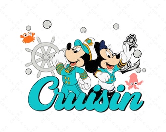 Disney Cruise SVG - Mickey Minnie Sailor Cut File - Matching Family Vacation Shirt - Cruisin PNG for Sublimation