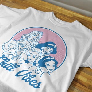 Prinsessans trupp SVG | Retro chill vibbar PNG | 90-tals estetisk tröjdesign | Vaporwave prinsessa digital fil | Temapark gruppresa fil bild 2