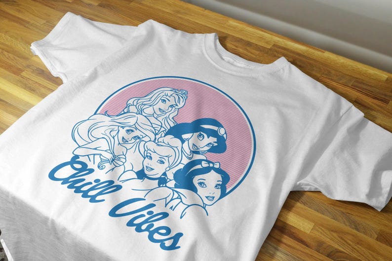 Prinsessans trupp SVG | Retro chill vibbar PNG | 90-tals estetisk tröjdesign | Vaporwave prinsessa digital fil | Temapark gruppresa fil bild 2