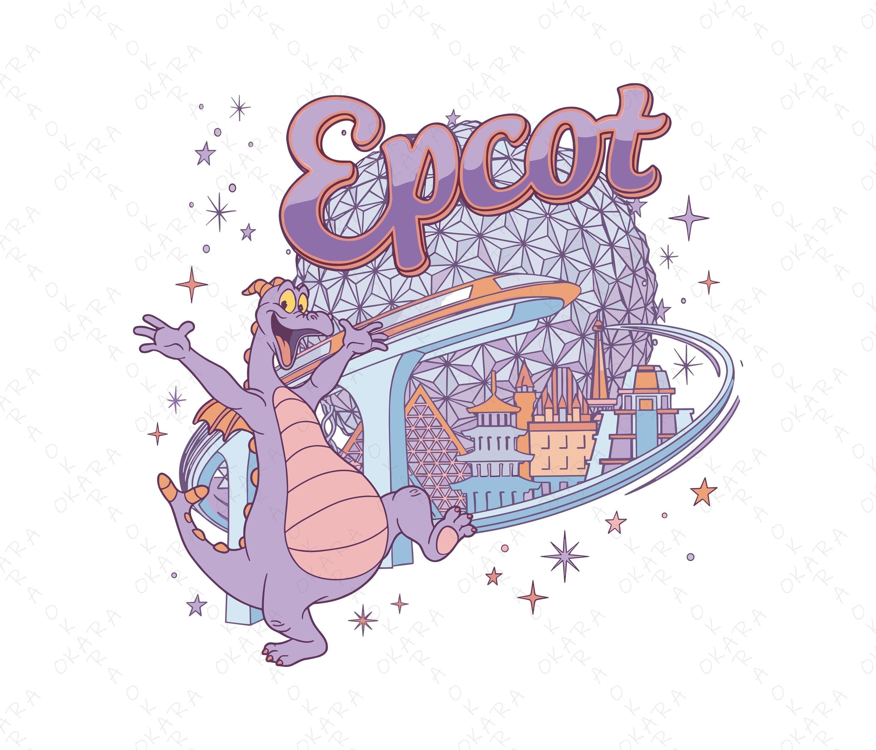 Retro Epcot Figment SVG | Spaceship Earth Dragon PNG | Disney Trip ...