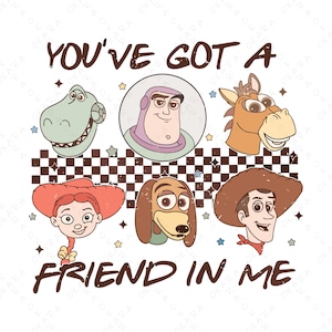 Toy Story Svg, Masz we mnie przyjaciela Design, Woody Svg, Buzz Lightyear Svg, Jessie Svg, Do druku na koszulkę - Kubek - Torba - Tumbler