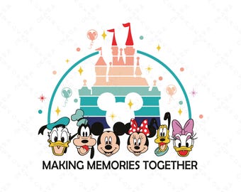 Making Memories Together SVG - Perfect for Matching Family Trip Shirts - Retro Castle PNG for Cricut & Crafts