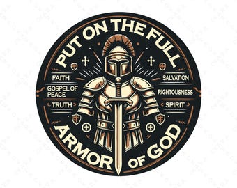 Armor of God Christian SVG - Vintage Faith Warrior PNG | Bible Verse Cut File for Tumblers & Shirts - Spiritual Men's Apparel Design