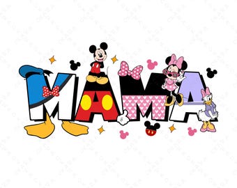 Paquete de archivos SVG de Mamá Ratona: diseño de camiseta para viaje familiar mágico, camiseta a juego para mamá, regalo navideño DIY de Disney, SVG de Mamá Disney