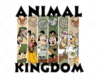 Animal Kingdom Safari SVG - Mickey and Friends Family Vacation Shirt Design - Retro Animal Print Squad PNG - Disney Trip Digital Cut File
