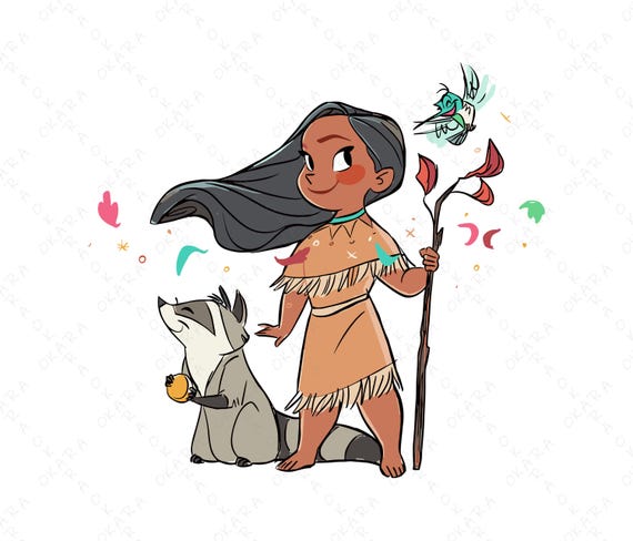 Cute Native American Princess SVG | Raccoon Clipart PNG | Cartoon Tribal Girl | Cricut Cut Files | Kids Birthday Party Shirt Design
