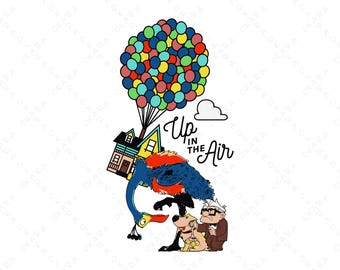 Up In The Air Clipart - Cute Balloon House Files - DIY Kids Room Wall Art - Birthday Gift Idea
