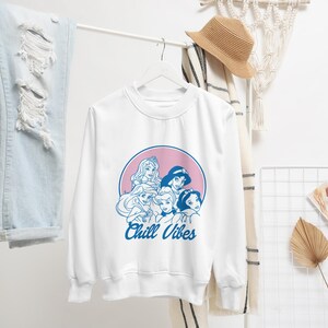 Prinsessans trupp SVG | Retro chill vibbar PNG | 90-tals estetisk tröjdesign | Vaporwave prinsessa digital fil | Temapark gruppresa fil bild 6