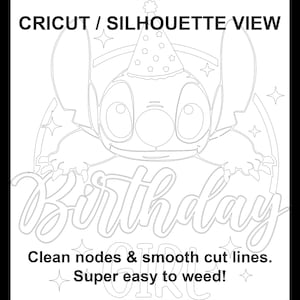 Stitch Birthday Girl SVG - Cute Alien Party Png voor sublimatie | Ontwerp kinderverjaardagsshirt | Lilo Thema Cricut Files DIY afbeelding 9