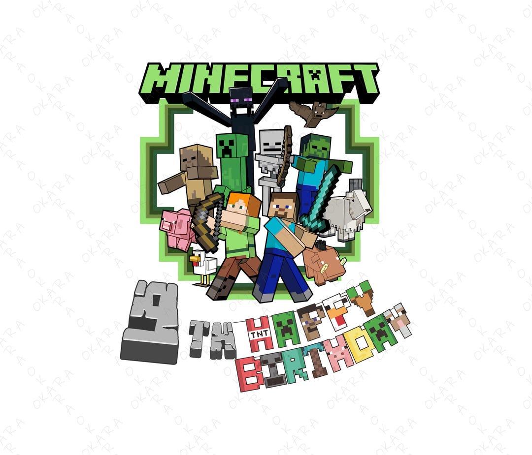 Minecraft 9th Happy Birthday Png, Printable Minecraft Happy Birthday ...