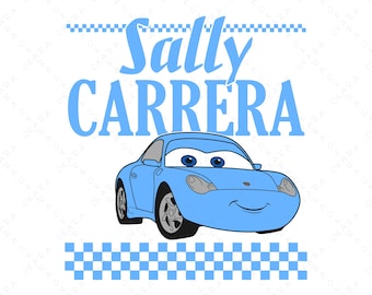 Sally Carrera Svg Png | Cars Movie Vector Clipart | Cute Blue Porsche 911 | Radiator Springs Character | Layered Cut File for Cricut