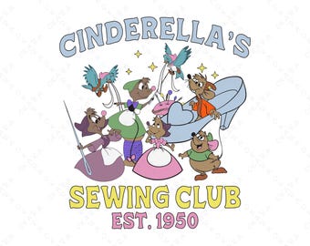 Cinderella Sewing Club SVG - Princess Mice Png - Magic Tailor Craft File - Magic Trip Shirt Design