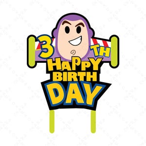 Toy Story Buzz Lightyear Birthday Design, Buzz Lightyear Cake Topper, Toy Story Birthday Cake Topper, 3th Birthday Cake Topper, Toy Story