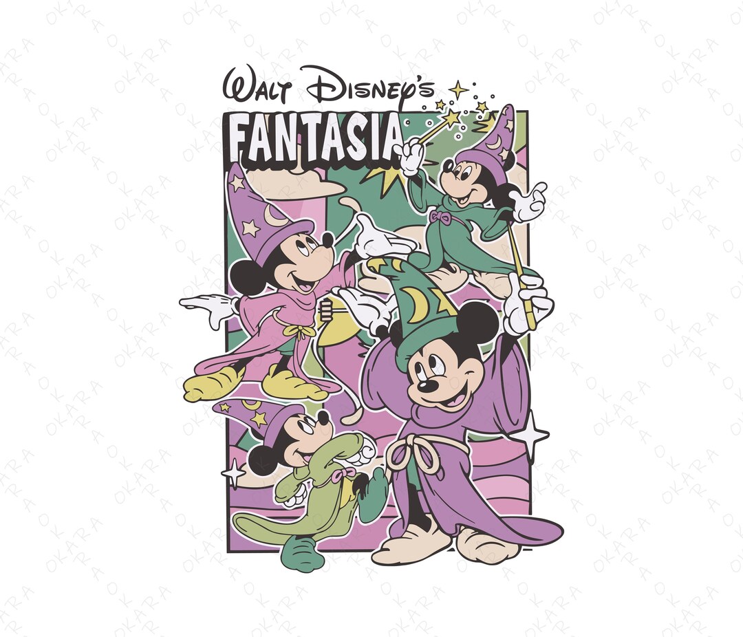 Sorcerer Mickey SVG - Fantasia PNG Digital Download - Wizard Mouse