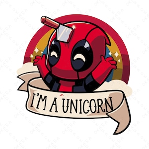 I&#39;m a Unicorn Deadpool Fun Design for Shirt - Mug - Tumbler - Tote Bag, Deadpool Svg, I&#39;m a Unicorn Svg, Cartoon Deadpool Png, Unicorn Svg