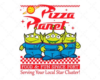 Pizza Planet SVG | Toy Story Alien Clipart | Disney Family Vacation Shirt | Little Green Men PNG | Pixar Retro Cut File for Cricut